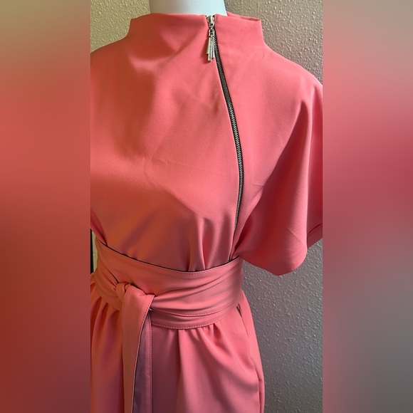Elegant Pink Midi Dress - Picture 2 of 10